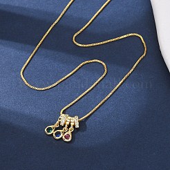 Colliers à pendentif en laiton pavé de zirconiums cubiques colorés&nbsp;NJEW-D348-03D-G