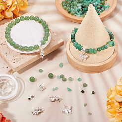 Kits de diy para hacer pulseras de cuentas de aventurina verde natural&nbsp;DIY-TA0013-73