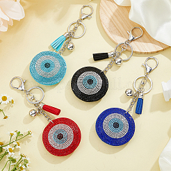 4 porte-clés en strass avec mauvais œil&nbsp;KEYC-DC0001-24