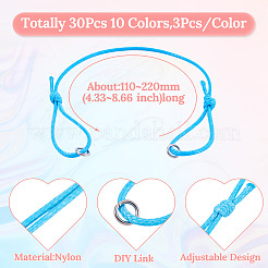 30 Stück 10 Farben Nylonfaden Schnur Armbänder machen&nbsp;BJEW-TAC0040