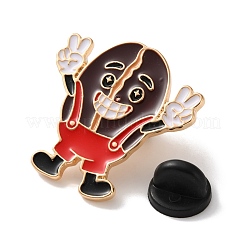 Fröhliche Emaille-Broschen in Form von Kaffeebohnen&nbsp;AL-I003-03G-02