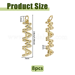 8 pendentif en laiton micro pavé de zircones cubiques pour la fête des mères&nbsp;KK-DC0004-95