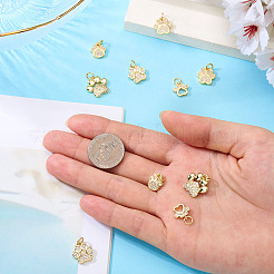 10 pz. 5 stili di ciondoli in ottone placcato con micro pavé di zirconi cubici&nbsp;KK-TA0002-39