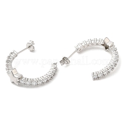 Boucles d'oreilles en arc de zircone cubique transparent avec étoile&nbsp;EJEW-K249-02P