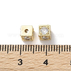 Messing Micro Pave klare Zirkonia Perlen&nbsp;KK-Z049-03G