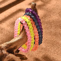 Dehnbare Kinderarmbänder aus Milchglasperlen für den Kindertag&nbsp;BJEW-JB01768