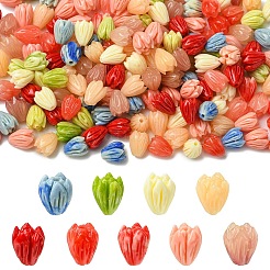 20 pz perline di fiori di rosa in resina opaca&nbsp;RESI-YW0004-99A