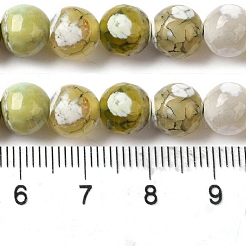 Brins de perles d'agate craquelées au feu naturel teintées et chauffées&nbsp;G-P539-B01-22