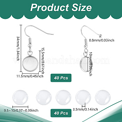 Kits para hacer aretes colgantes de acero inoxidable 304 con cúpula en blanco&nbsp;STAS-UN0062-06A