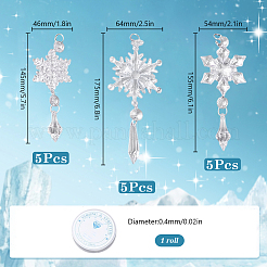 Décorations suspendues en acrylique en forme de flocon de neige&nbsp;HJEW-SP0001-04C