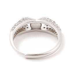 925 Ringfassung aus Sterlingsilber mit Mikropavé und Zirkonia-Design und Perlensitz&nbsp;STER-B003-13P
