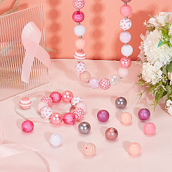 DIY Oktober Brustkrebs Pink Awareness Ribbon Thema Armband Schlüsselanhänger Anhänger Dekoration Herstellungsset&nbsp;DIY-PH0020-78
