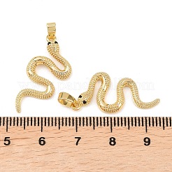 Messing Micro Pave schwarz Zirkonia Anhänger&nbsp;KK-G549-10G
