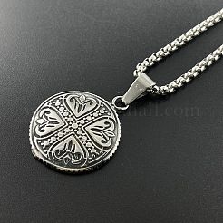 Punk-Stil 304 Edelstahl Herz Kreuz Anhänger Halsketten Vintage trendy Männer 304 Edelstahl Schmuck&nbsp;TC5378