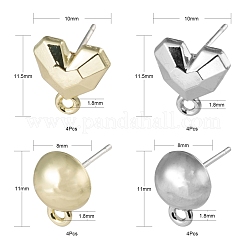 16 Stück 4 Stil sprühlackierte Legierung Ohrstecker Zubehörse&nbsp;FIND-LS0001-66