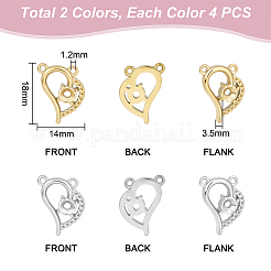 8 colgante de acero inoxidable 304 de 2 colores con rhinestone.&nbsp;STAS-UN0045-44