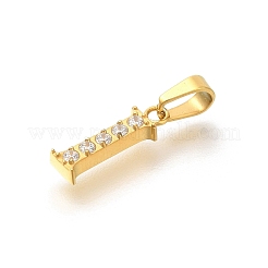 Colgantes de circonita cúbica micropavé de acero inoxidable 304 con revestimiento iónico (IP)&nbsp;STAS-H228-02G-01