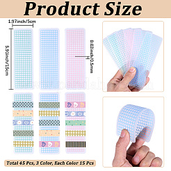 45 tablero de muestra de cinta plástica de 3 colores&nbsp;DIY-CP0013-97