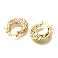 Orecchini con micro pavè di zirconi trasparenti in ottone placcato a cremagliera&nbsp;EJEW-U011-06G