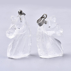 Geschnitzte natürliche Quarzkristallanhänger&nbsp;G-N0327-002M
