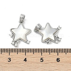 Pendentifs étoiles en coquillage blanc naturel&nbsp;KK-U043-22P-02