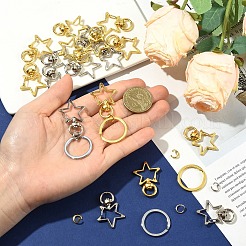 20 Satz Drehverschlüsse aus Sternlegierung&nbsp;DIY-YW0017-37G