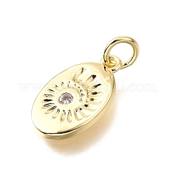 Pendenti in zirconi cubici trasparenti in micro pavè di ottone&nbsp;KK-V011-58G