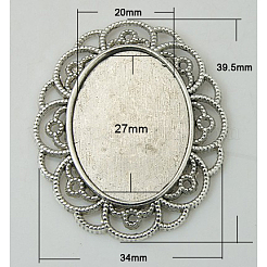 Legierung Fassungen für Cabochon&nbsp;PALLOY-DA11-3435-AS-FF