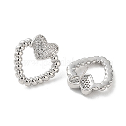 Boucles d'oreilles en laiton pavées de zircons cubiques&nbsp;EJEW-M258-16P