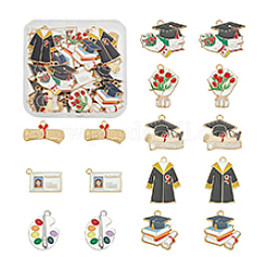 48 pièces 8 styles pendentifs en alliage émail pour la saison de remise des diplômes&nbsp;ENAM-PH0002-85