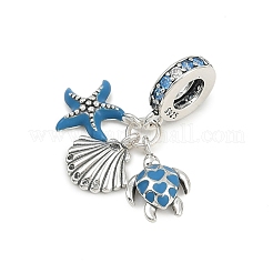 925 Sterling Silber Indigolith Strass europäischen Anhänger Charms&nbsp;KK-P324-10P