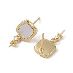 Latón con fornituras de aretes de concha&nbsp;KK-G497-33G