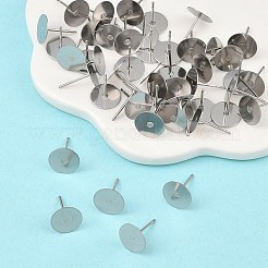 Configuraciones para aretes con clavija redonda plana de acero inoxidable quirúrgico 316 resistente al deslustre&nbsp;X-STAS-R073-06A