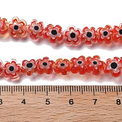 Chapelets de perles vernissées de millefiori manuelles&nbsp;LAMP-F035-09C