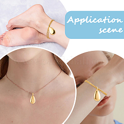 Colliers pendentifs pour cendres funéraires en acier inoxydable 201 en forme de larme&nbsp;DIY-CN0003-40G