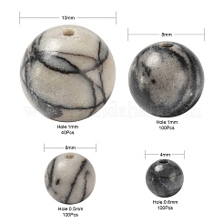 340 pz 4 perline di pietra di seta nera naturale/netstone&nbsp;G-LS0001-38