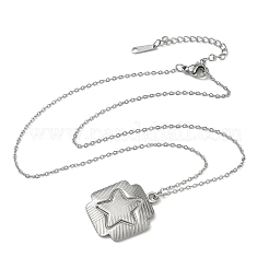 Colliers en acier inoxydable 304 avec pendentif croix et étoile&nbsp;SA-CBA5A8D-04P
