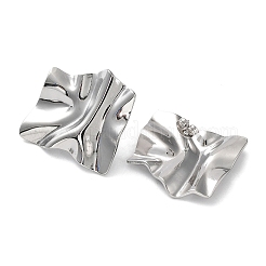 Clous d'oreilles carrés texturés en acier inoxydable 304 anti-ternissement pour femmes&nbsp;LS-EJEW-P234-05P