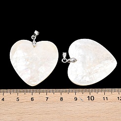 Natürliche weiße Muschel Herzanhänger&nbsp;KK-C135-09A