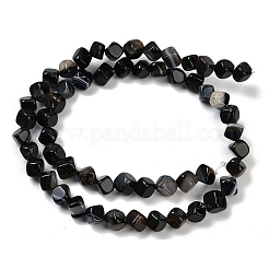 Brins de perles d'agate à bandes naturelles (teintes et chauffées)&nbsp;G-A257-A03-01