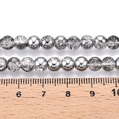 Brins de perles de verre craquelées électrolytiques&nbsp;X-EGLA-N014-6mm-03