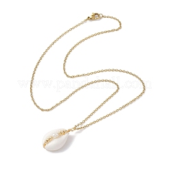 Collier pendentif coquillage naturel avec chaînes en acier inoxydable 304&nbsp;NJEW-JN04471