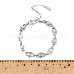304 Edelstahl Micro Pave Zirkonia Gliederkettenarmbänder für Damen&nbsp;BJEW-P393-01P