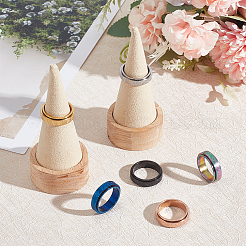 6 Stück 6 Farben strukturiertes Edelstahl-Set mit rotierenden Fingerringen&nbsp;RJEW-AN0001-08