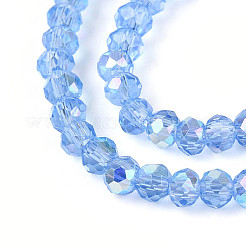 Brins de perles rondelles en verre transparent plaqué couleur AB&nbsp;EGLA-T029-2mm-10C