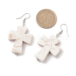 Boucles d'oreilles pendantes en magnésite synthétique&nbsp;EJEW-JE06854