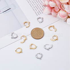 16 paio di orecchini a cerchio con micro pavé di zirconi cubici in ottone bicolore&nbsp;KK-DC0002-76