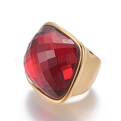 Ionenplattierung (IP) 304 Edelstahl-Fingerringe&nbsp;RJEW-E157-38G-05
