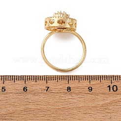 Drehbare Fingerringe aus Messing mit Mikropflaster und Zirkonia&nbsp;RJEW-S636-05G