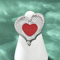Herz 304 Edelstahl Emaille Fingerringe für Frauen&nbsp;RJEW-G355-09P-02